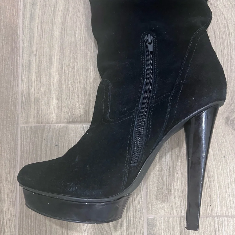 Steve Madden Boots Black Suede Xennon 5